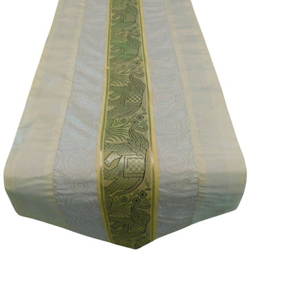 Tischläufer mit Elefanten goldene Kringel Motiv Party Bankett Weihnachten Festival Geburtstag Hochzeit Party Wohnzimmer Küche Tischdecke aus Thai Seide Thai Silk