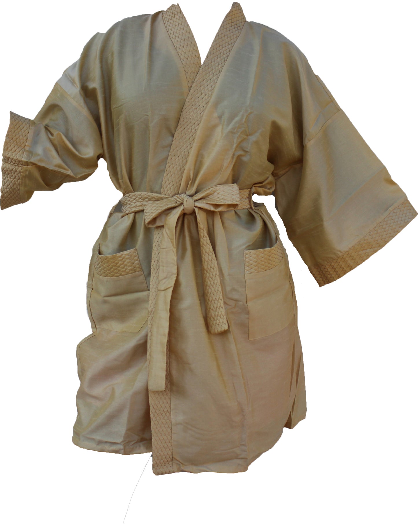 Kimono Robe Damen Long Satin Bademantel Seide Leichter seidiger Bademantel für Brautjungfern Brautparty Loungewear mit Taschen