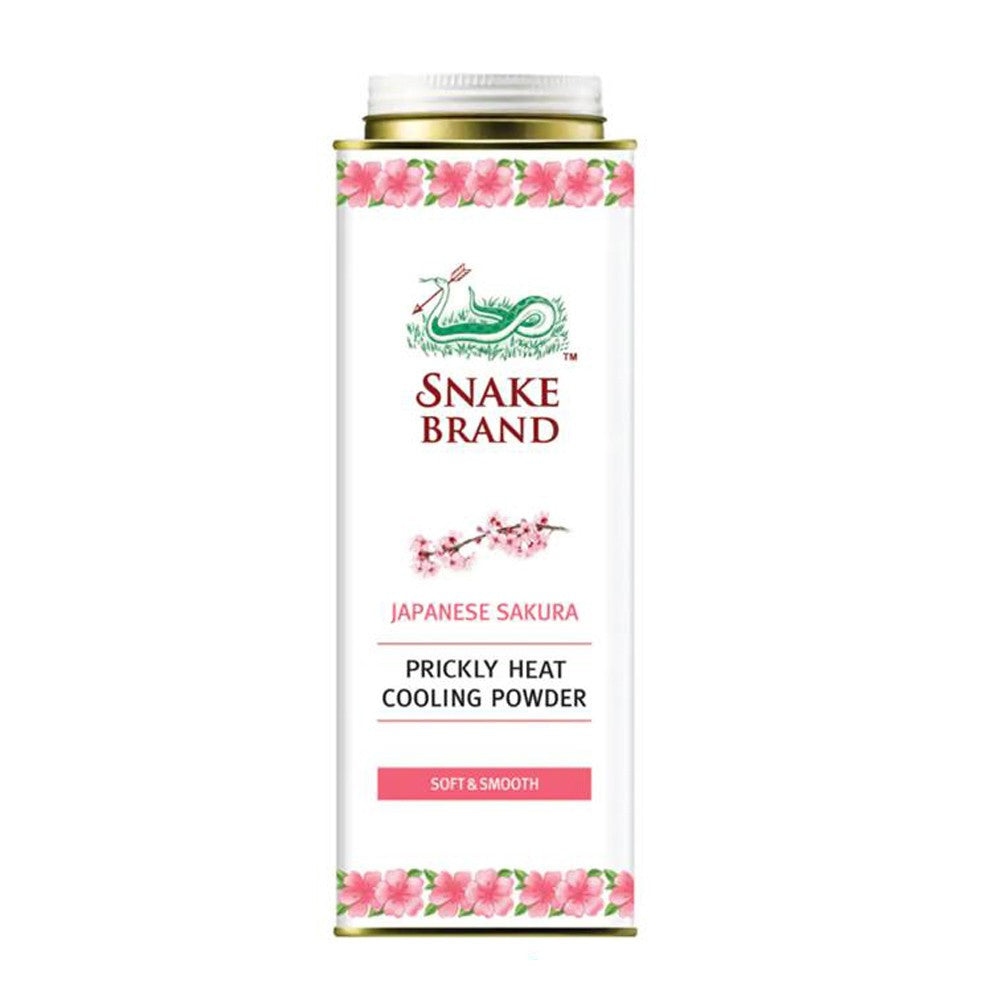 Snake Brand Prickly Heat Cooling Powder Soft & Smooth Japanese Sakura – 280g