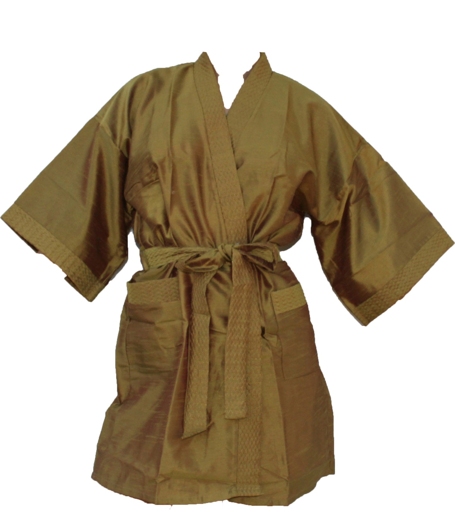 Kimono Robe Damen Long Satin Bademantel Seide Leichter seidiger Bademantel für Brautjungfern Brautparty Loungewear mit Taschen