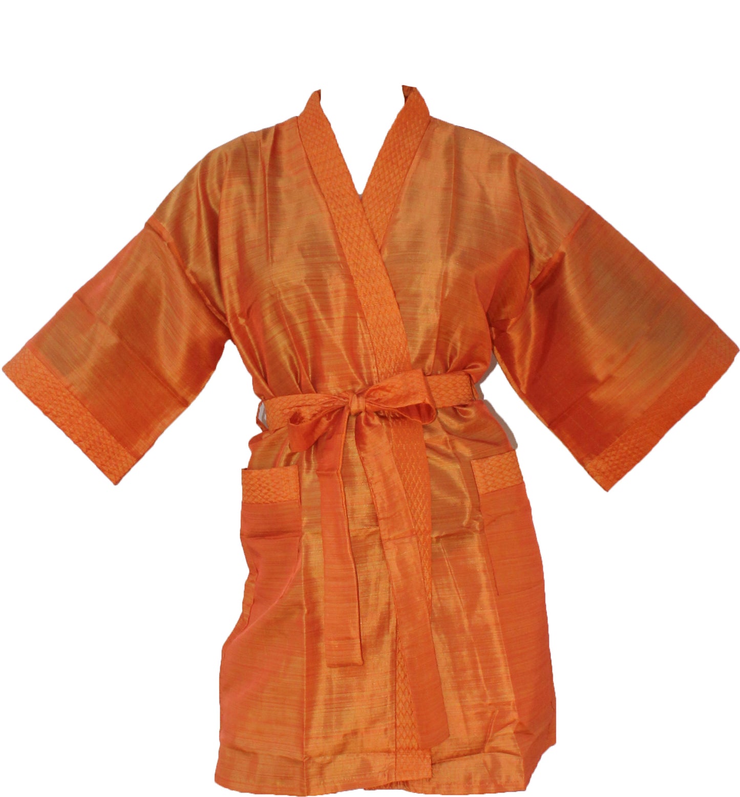 Kimono Robe Damen Long Satin Bademantel Seide Leichter seidiger Bademantel für Brautjungfern Brautparty Loungewear mit Taschen