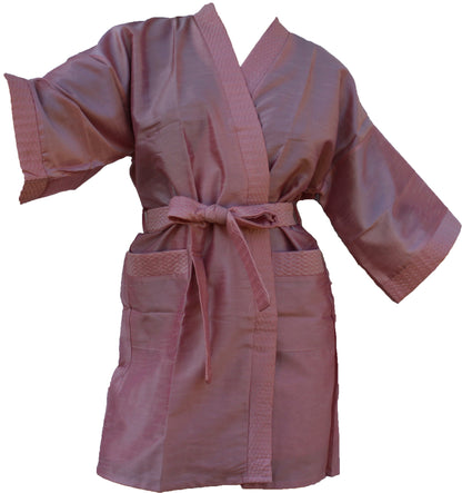 Kimono Robe Damen Long Satin Bademantel Seide Leichter seidiger Bademantel für Brautjungfern Brautparty Loungewear mit Taschen